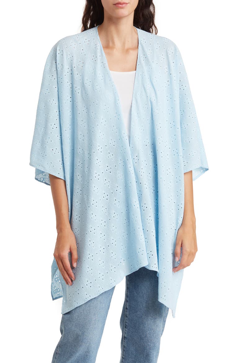 Eyelet Ruana, Main, color, CHAMBRAY