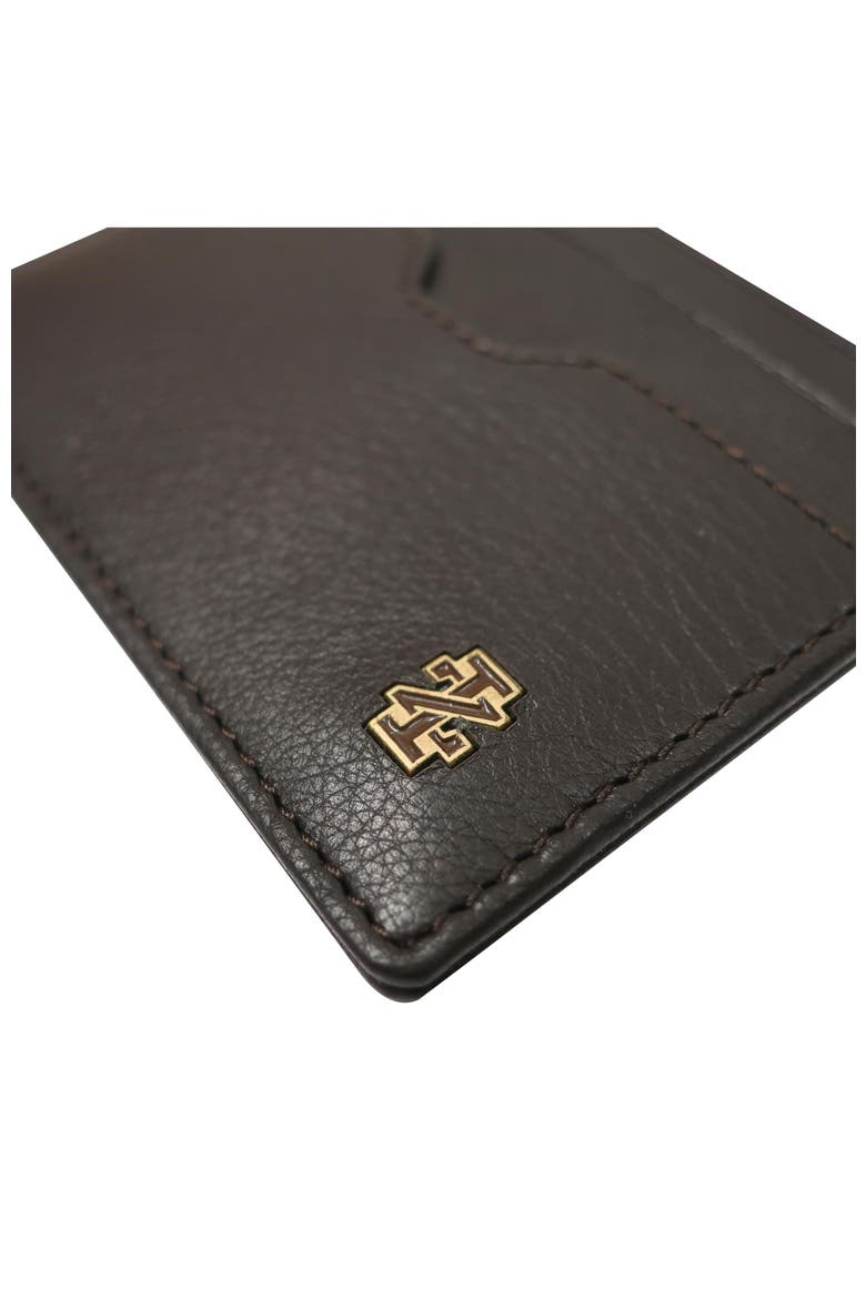 Genuine Leather ID Wallet with Epoxy Logo, Alternate, color, Brown