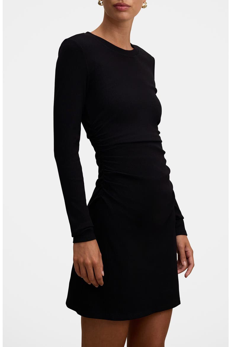Ash Long Sleeve Minidress, Alternate, color, BLACK