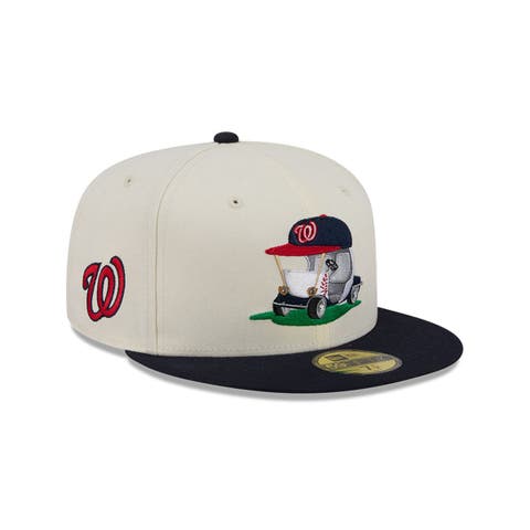 Men's New Era  Cream/Navy Washington Nationals Bullpen Cart 59FIFTY Fitted Hat