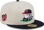 New Era Men's New Era Cream/Navy Washington Nationals Bullpen Cart 59FIFTY Fitted Hat