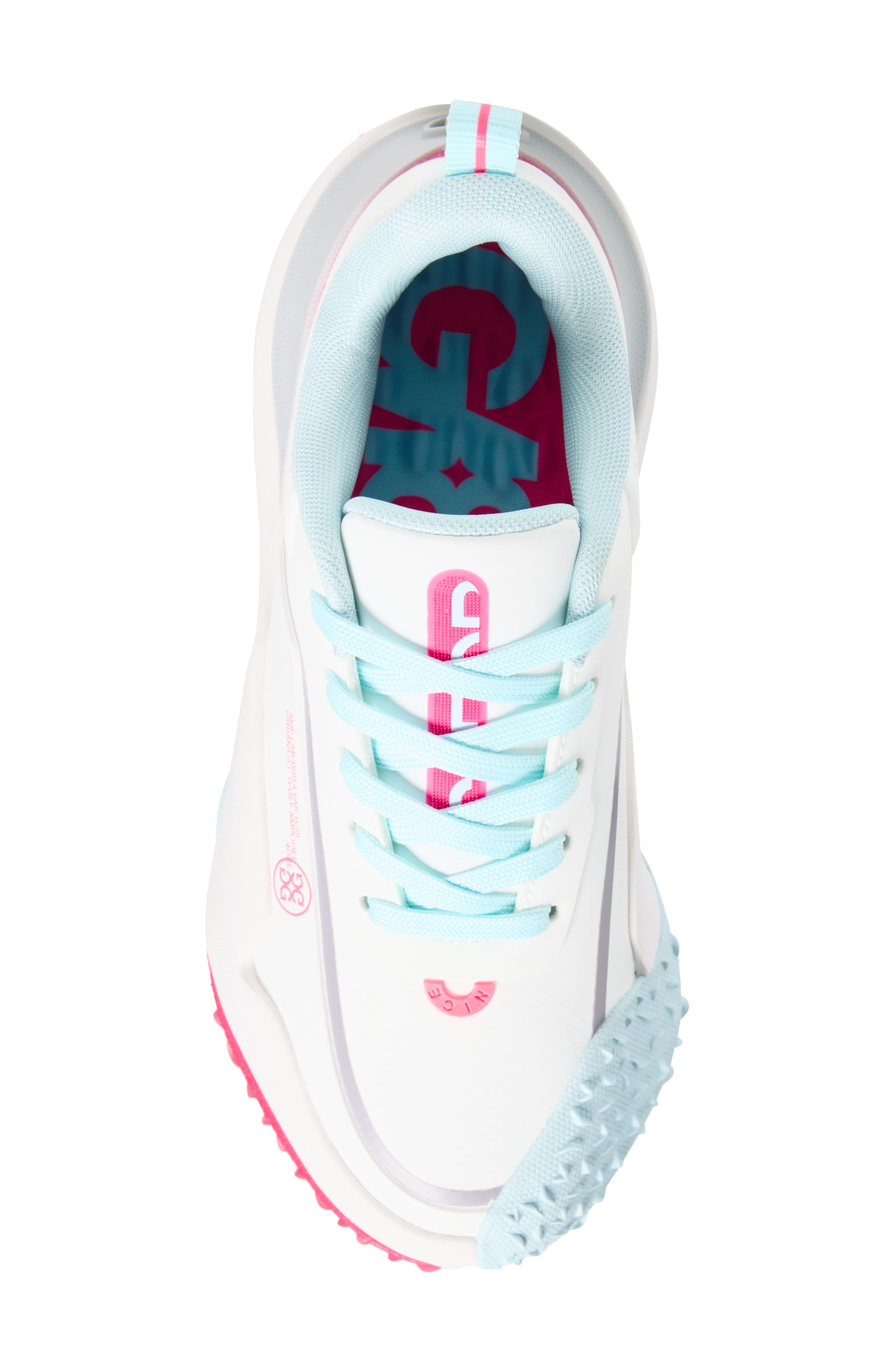 G/FORE G/18 Golf Shoe, Alternate, color, Snow / Knockout Pink