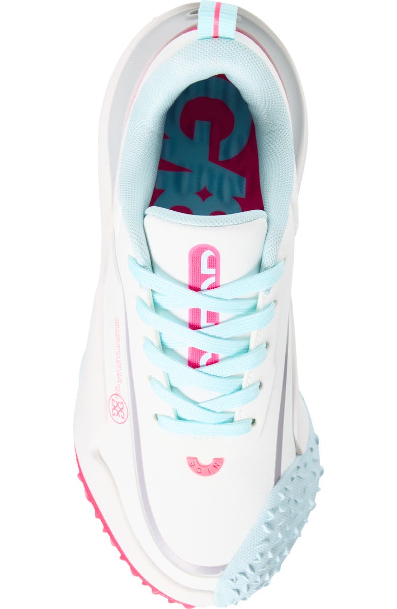 G/FORE G/18 Golf Shoe, Alternate, color, Snow / Knockout Pink