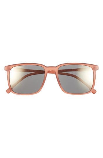 Hurley 55mm Polarized Square Sunglasses In Almond Brown