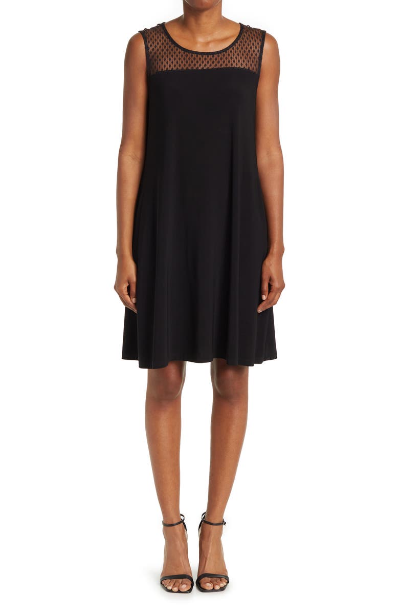 Nina Leonard 2-Piece Ruffle Bolero & Sleeveless Dress, Alternate, color, Black