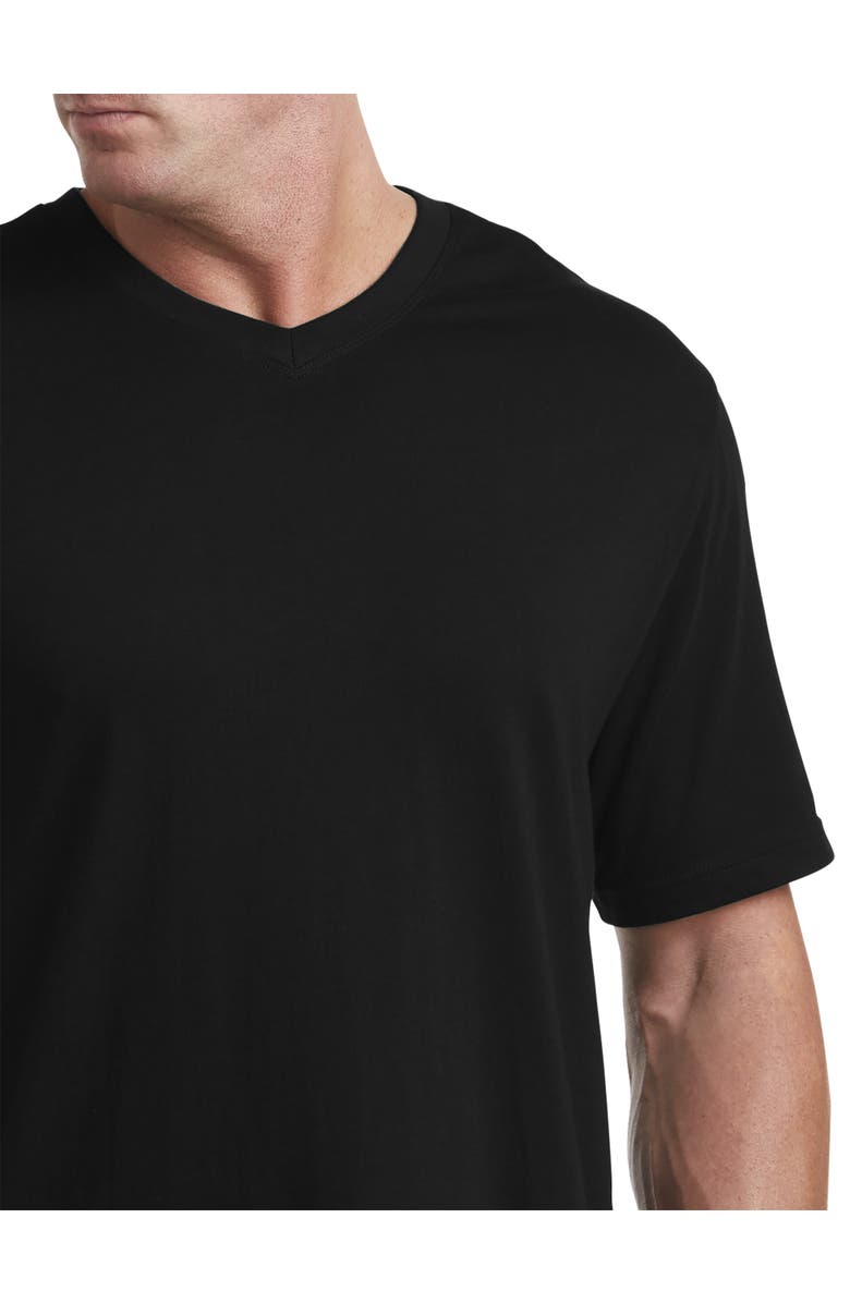 Harbor Bay by DXL Big & Tall Moisture-Wicking Jersey V-Neck T-Shirt, Alternate, color, Caviar