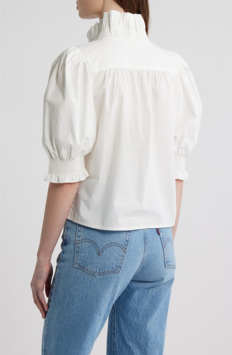 LOVE THE LABEL Zuri Ruffle Puff Sleeve Shirt, Alternate, color, Bright White