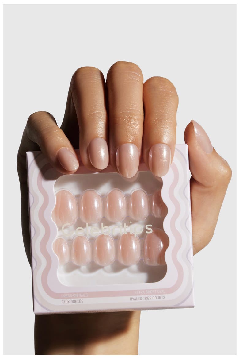 Extra Short Oval Press-On Nails, Alternate, color, BELLE