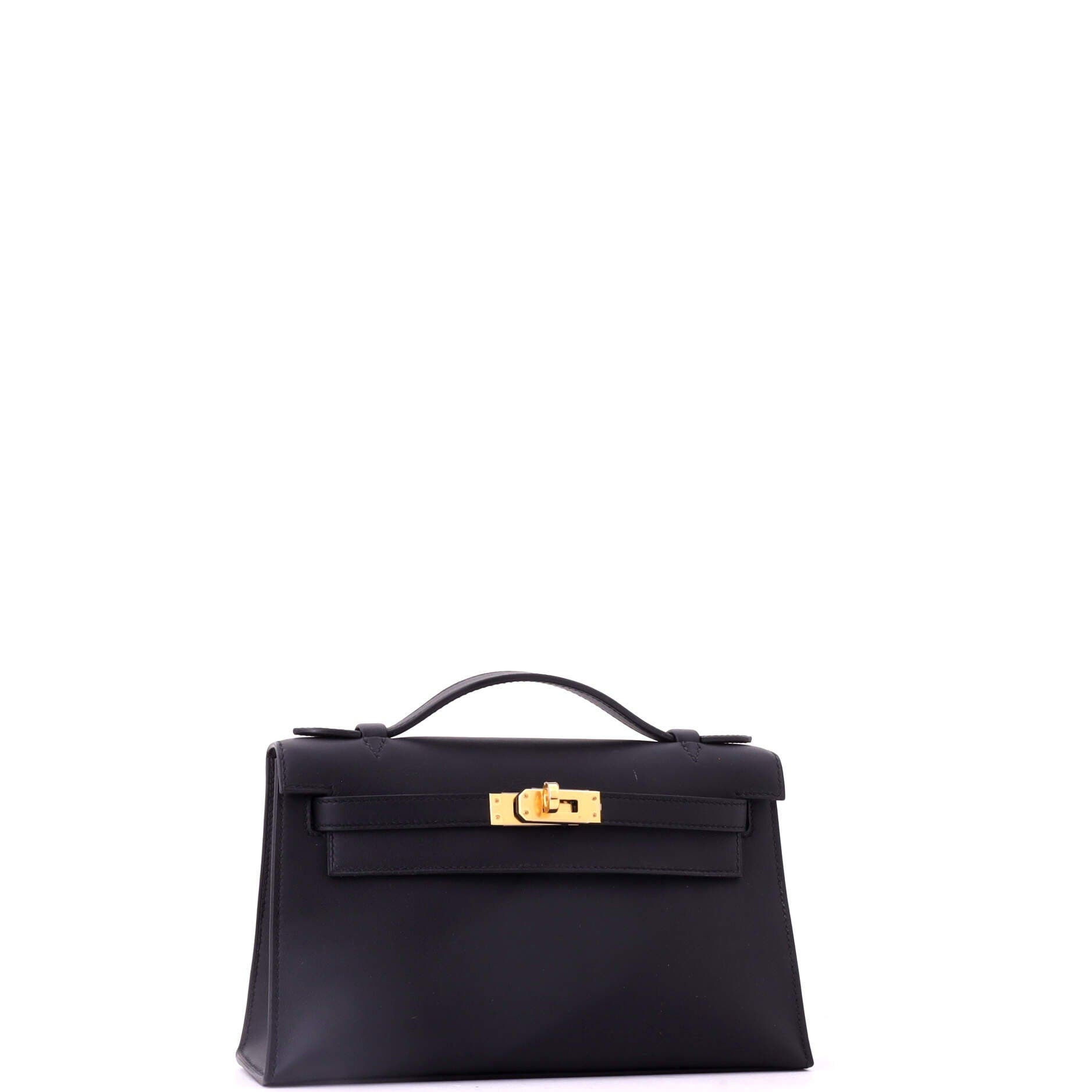 Pre-Owned Hermes Kelly Pochette Swift, Alternate, color, Noir