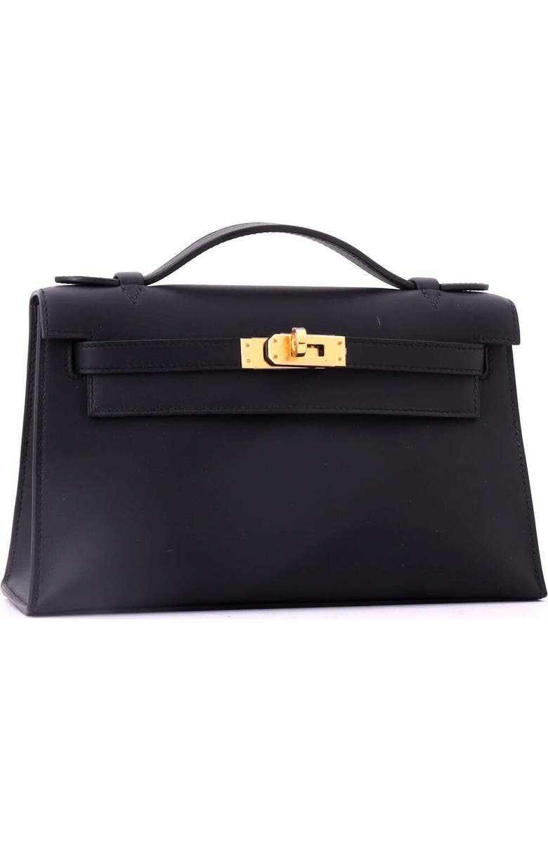 Pre-Owned Hermes Kelly Pochette Swift, Alternate, color, Noir