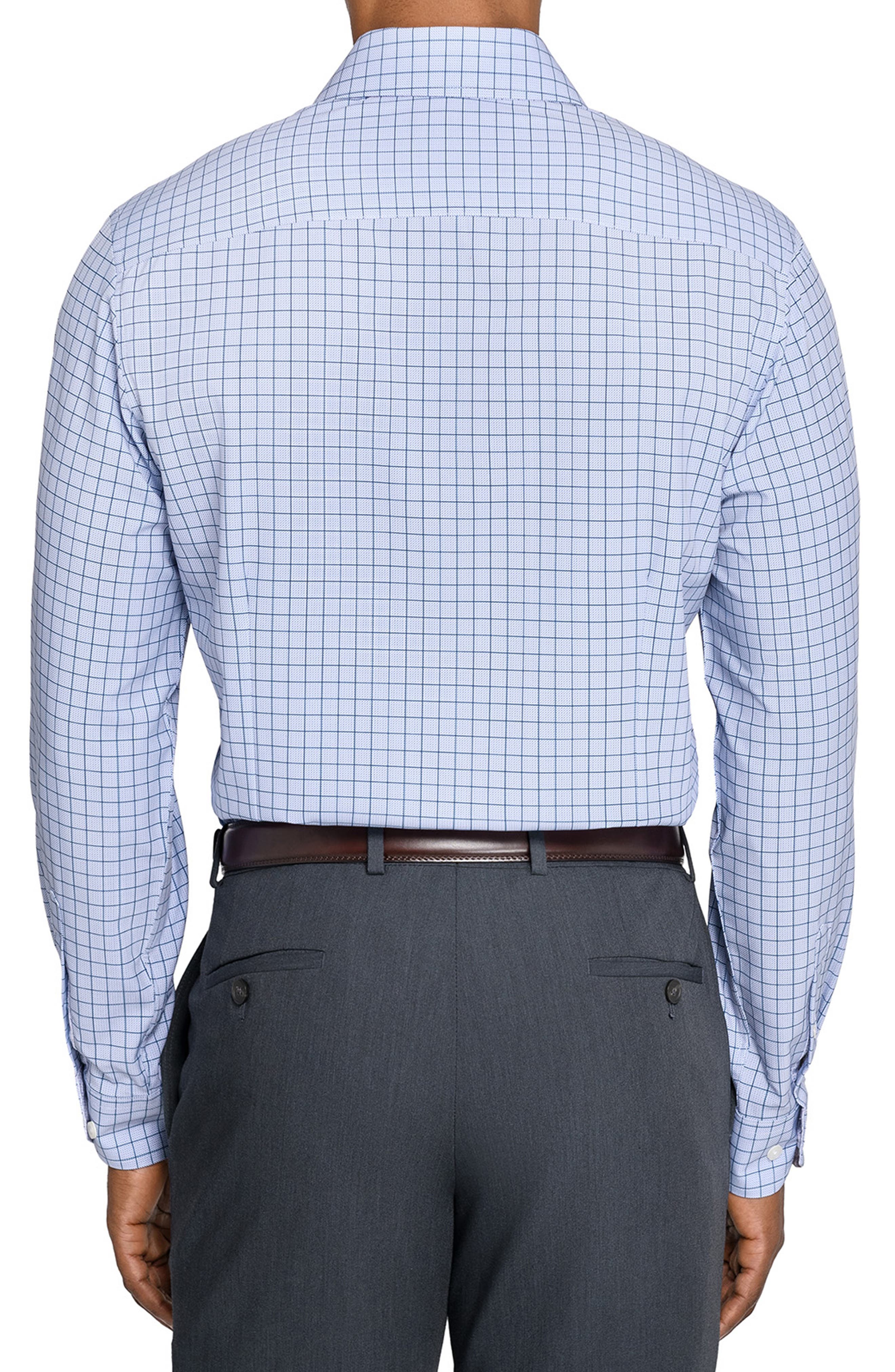 Regular Fit Blue Check Performance Dress Shirt - image 2