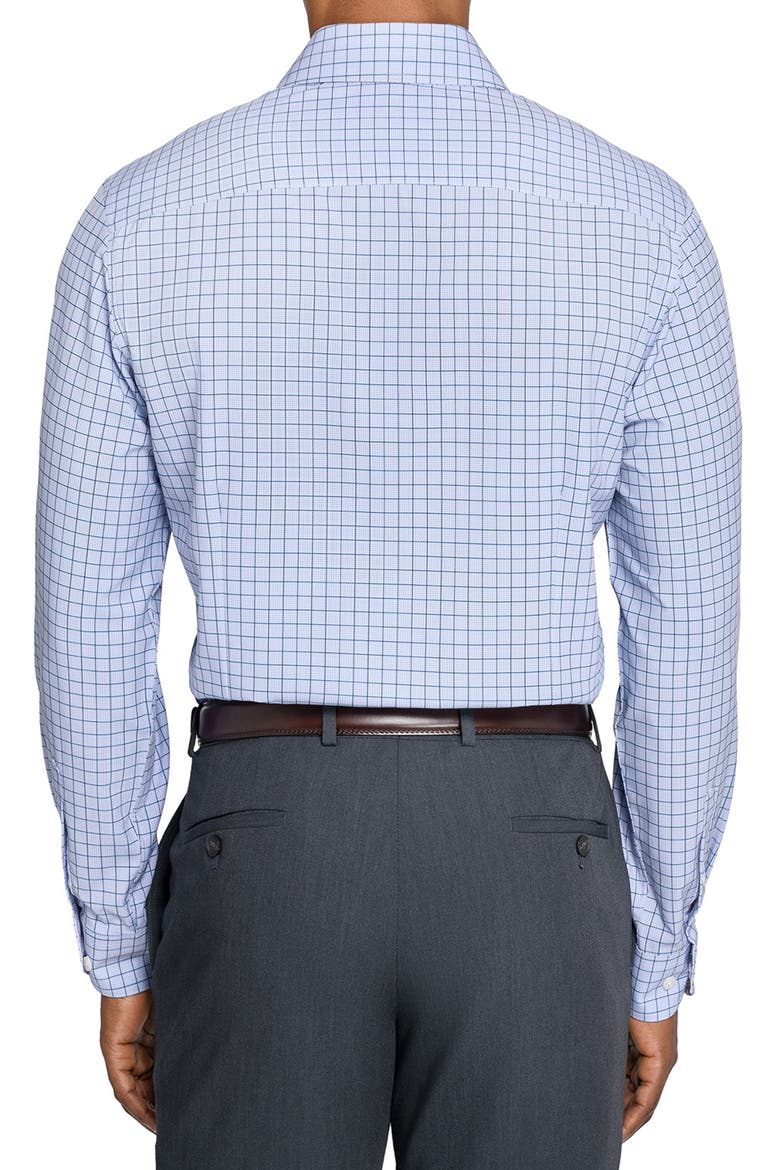 Regular Fit Blue Check Performance Dress Shirt, Alternate, color, WHITE/ BLUE