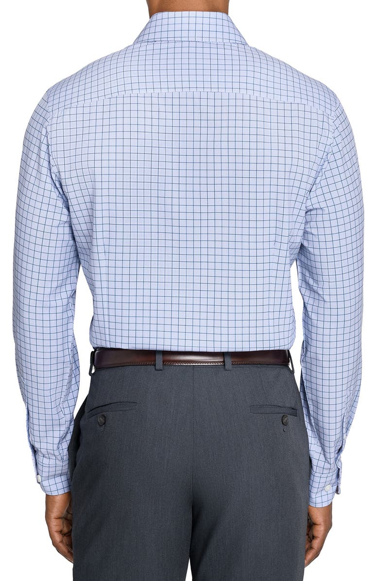 W.R.K Regular Fit Blue Check Performance Dress Shirt, Alternate, color, White/ Blue
