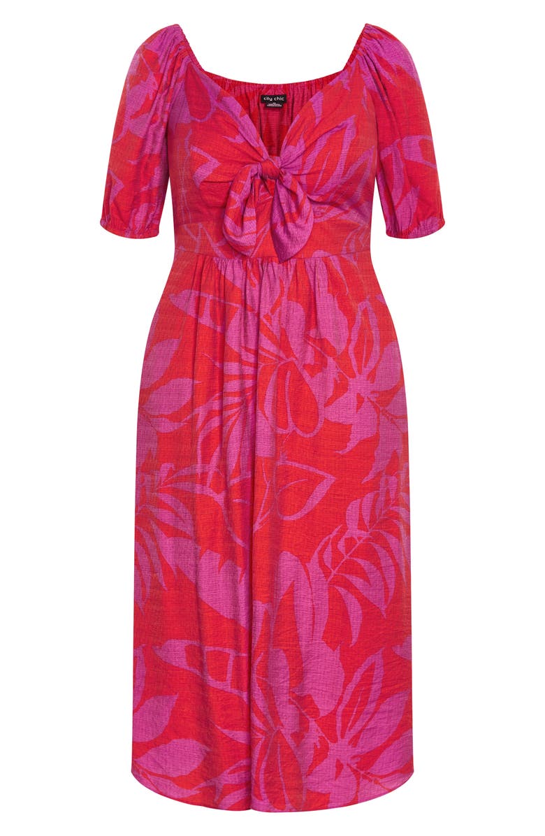 City Chic Bella Print Maxi Dress, Alternate, color, Pink Tropicana