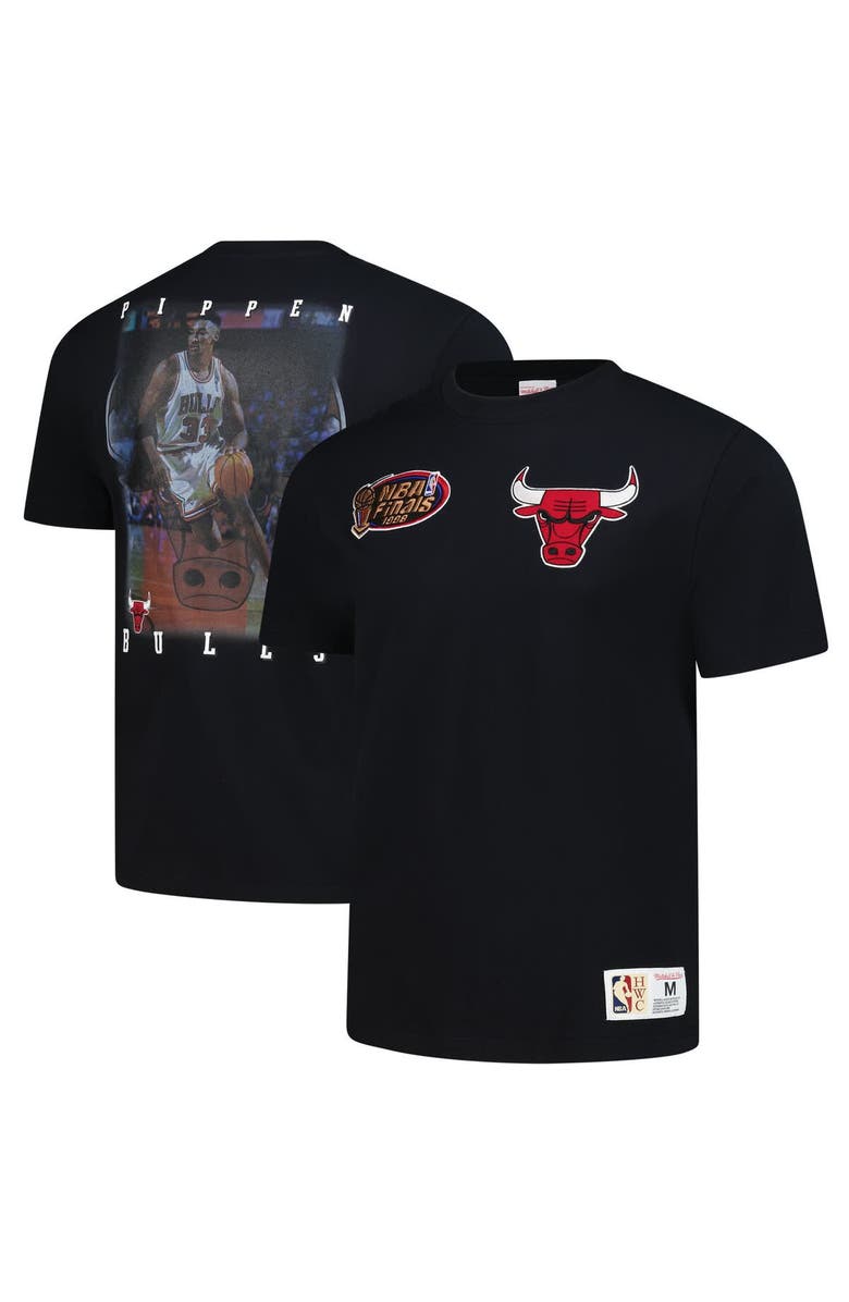 Mitchell & Ness Men's Mitchell & Ness Scottie Pippen Black Chicago Bulls Hardwood Classics NBA Legends T-Shirt, Main, color, Black