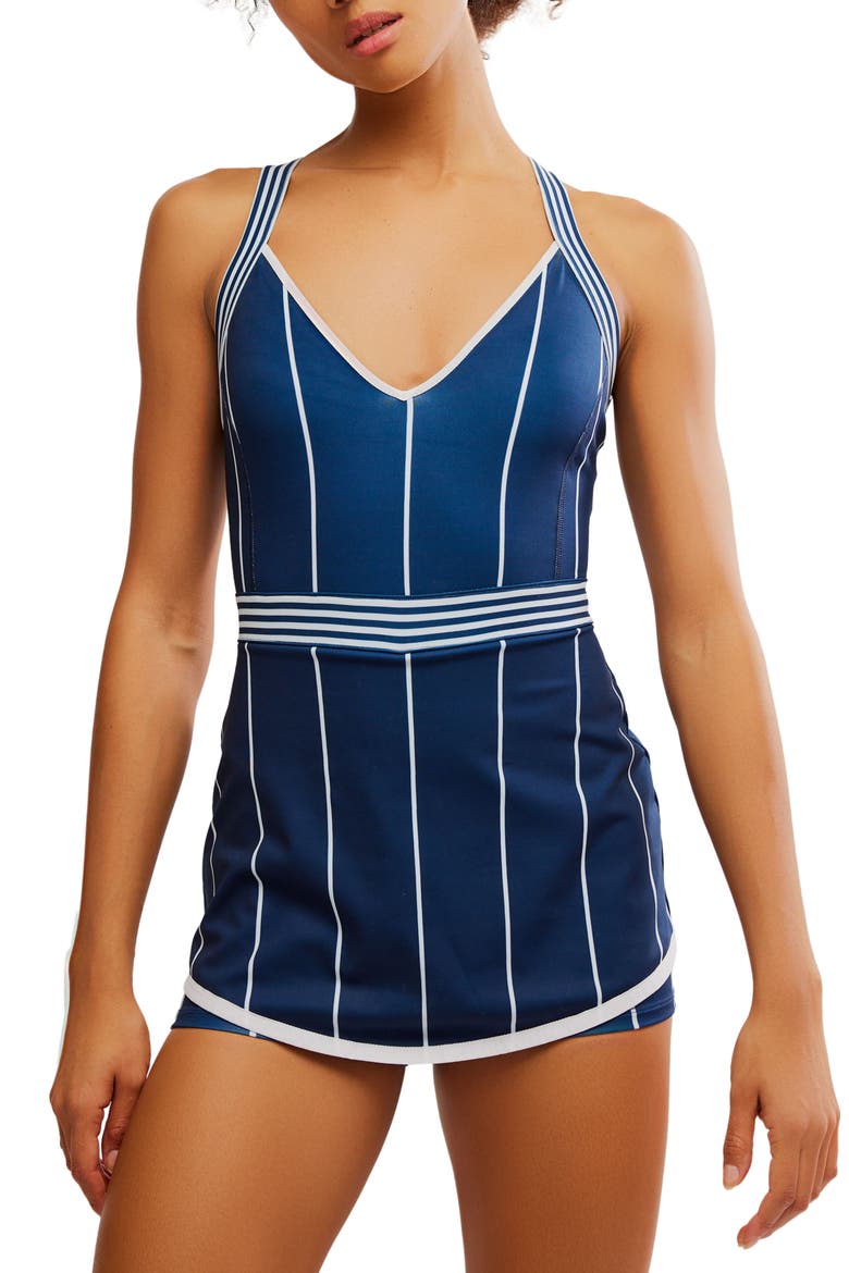 FP Movement Cool on the Court Tennis Romper, Main, color, NAVY