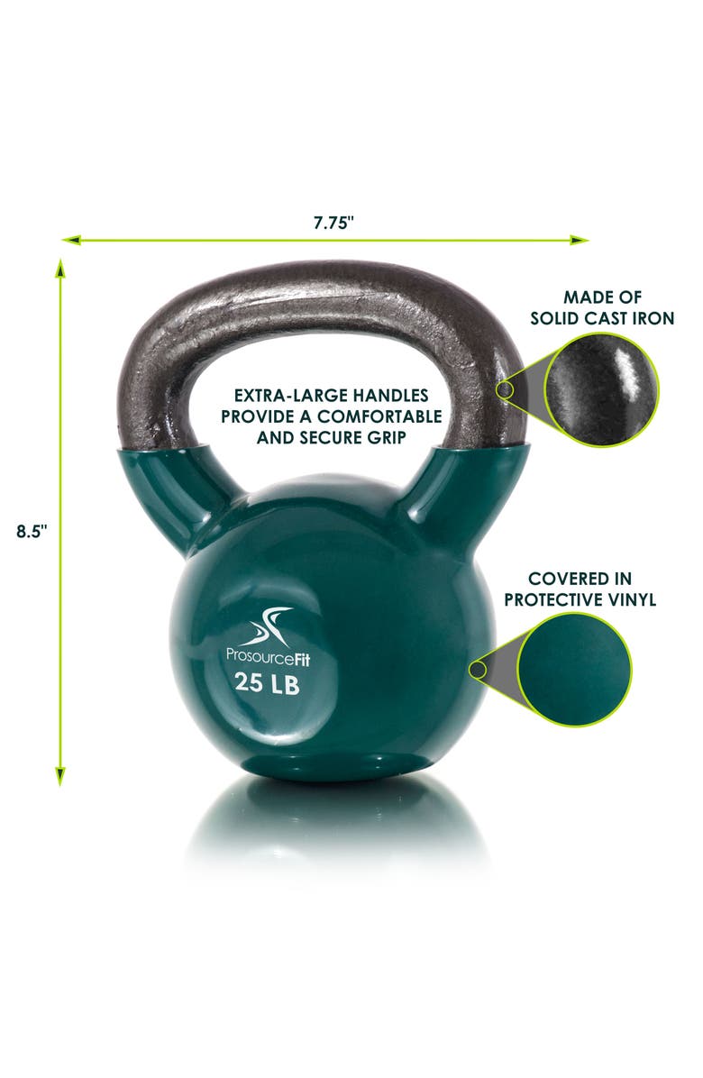 ProsourceFit Vinyl Coated Iron Kettlebell, Alternate, color, 25 Lb