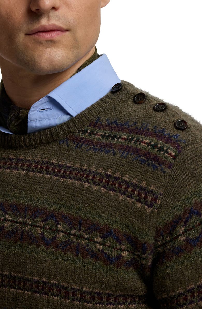 Ralph Lauren Purple Label Fair Isle Stripe Cashmere & Wool Crewneck Sweater, Alternate, color, Cortina Multi