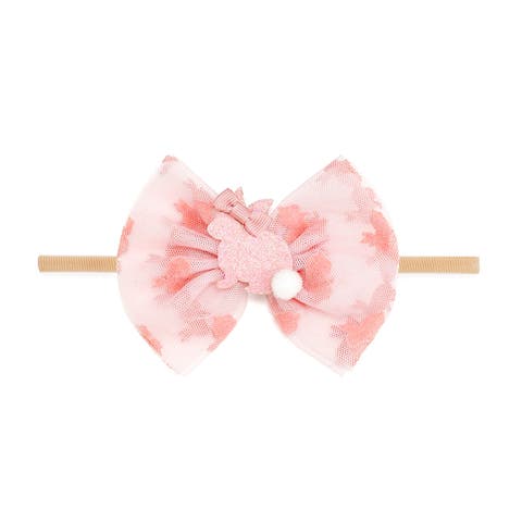 Honey Bunny Easter Tulle Bow Baby Headband (Baby)