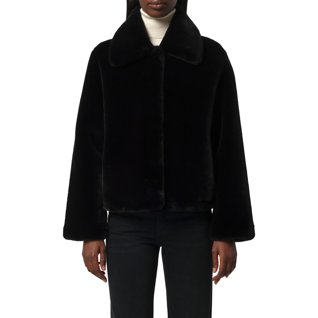 Apparis Milly Faux Fur Short Coat In Black