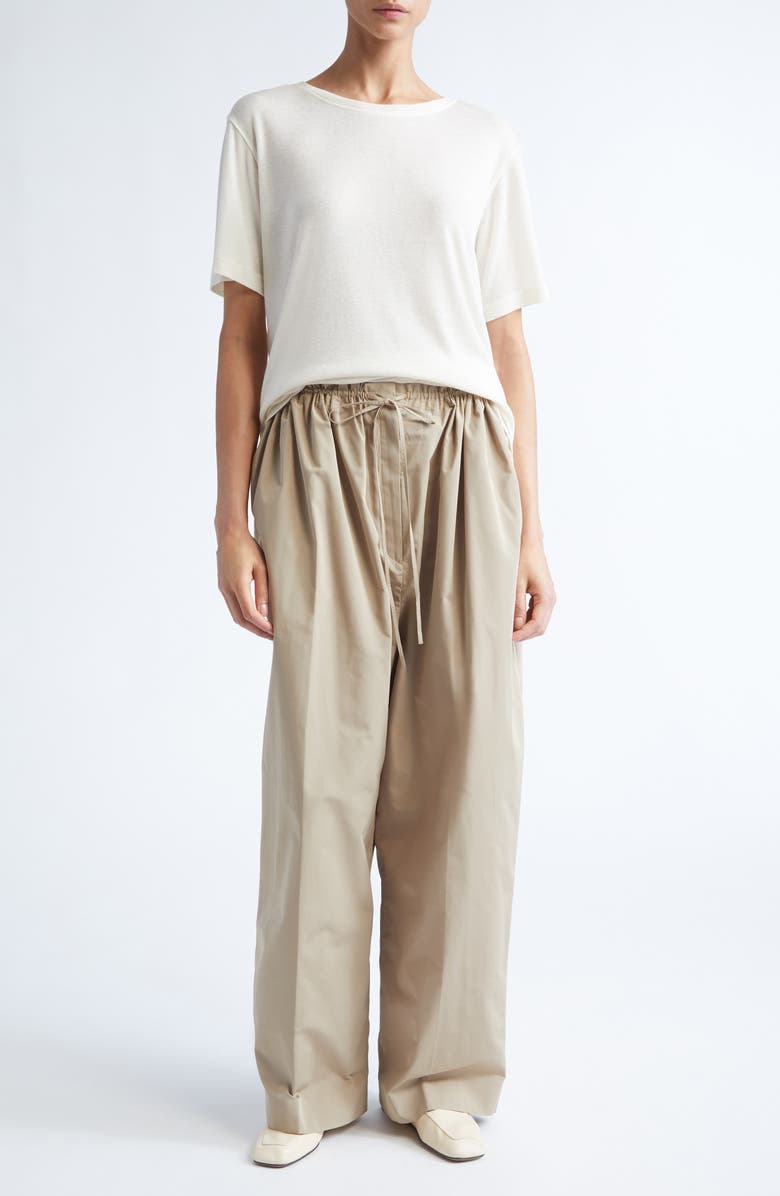 GIA STUDIOS Catalina Taffeta Trousers, Alternate, color, Beige
