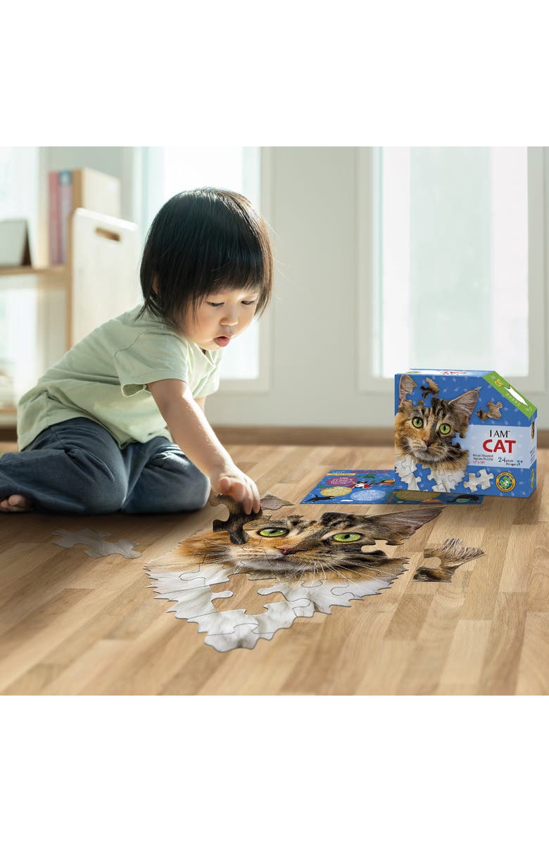 Madd Capp I Am Cat 24 Piece Animal Head Shaped Puzzle, Alternate, color, Multicolored
