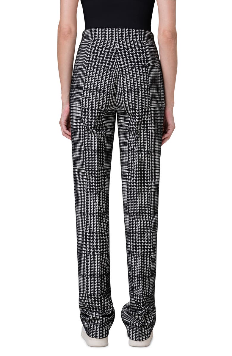 Akris punto Chio Houndstooth Plaid Stretch Cotton Straight Leg Pants, Alternate, color, 