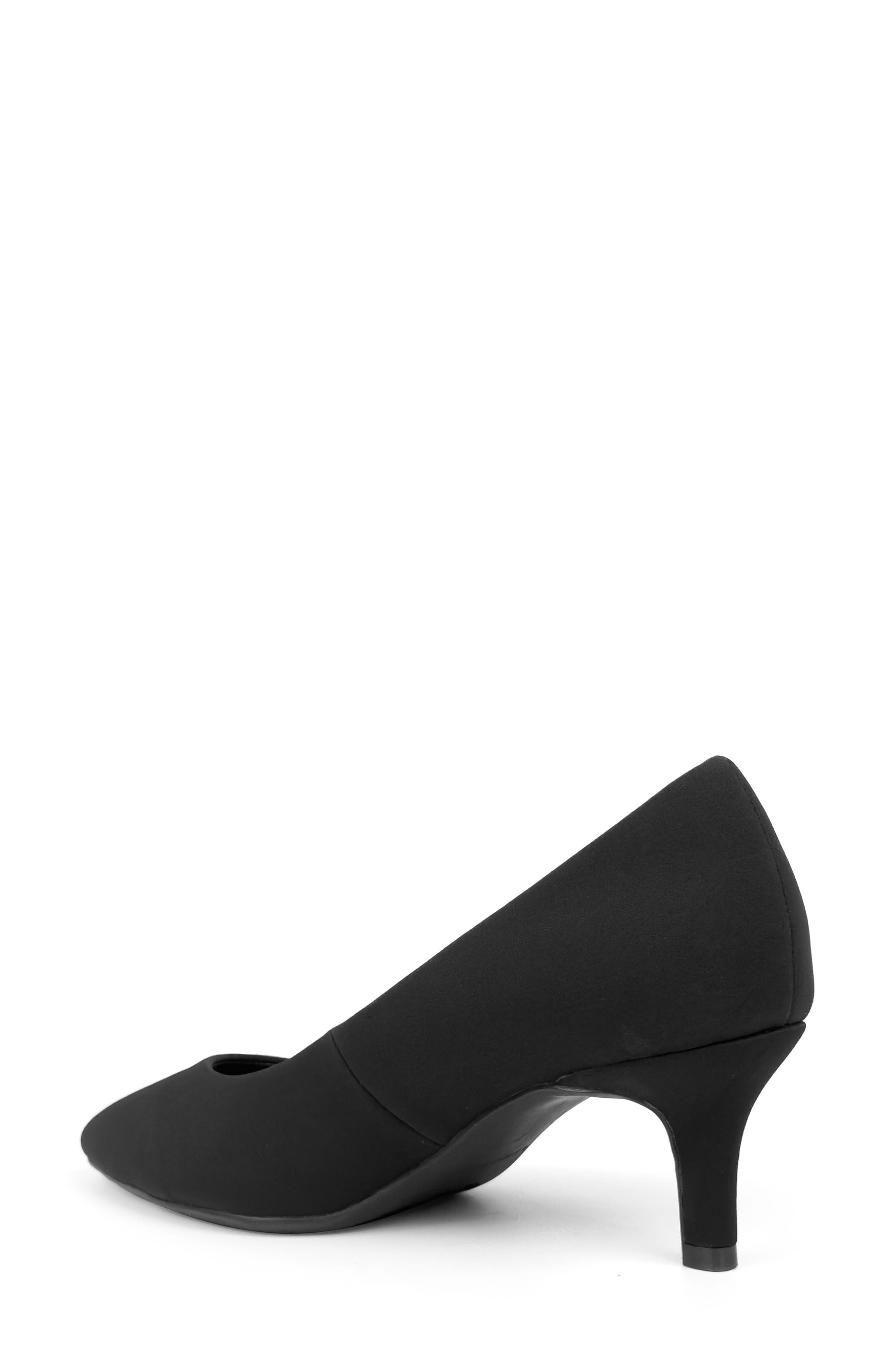 Elil Pump, Alternate, color, BLACK STRETCH GABARDINE
