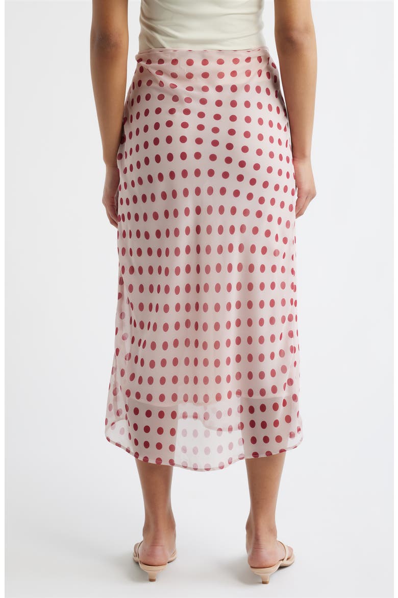 The Lawson Polka Dot Chiffon Midi Skirt, Alternate, color, RED AND WHITE DOT