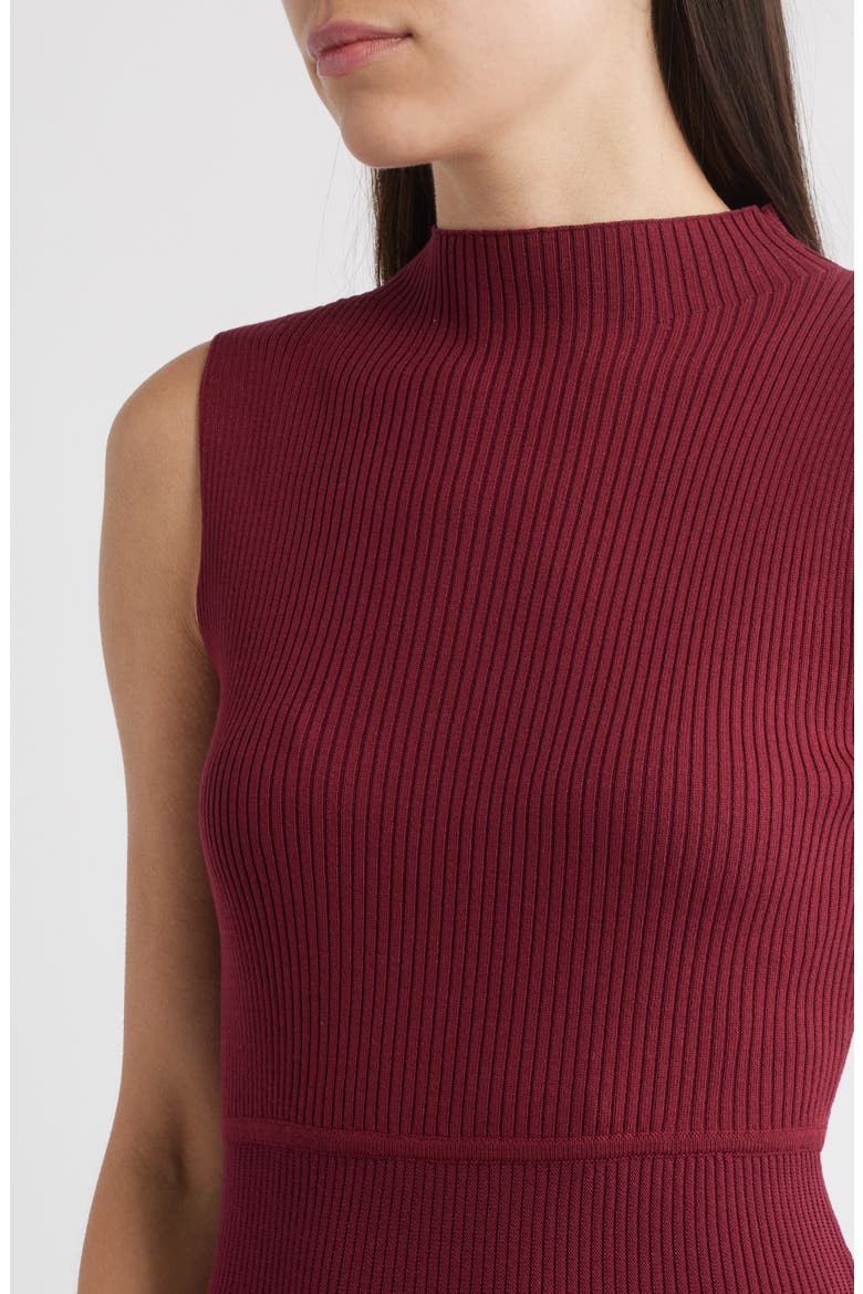 Ribbed Sweater Dress, Alternate, color, OXBLOOD