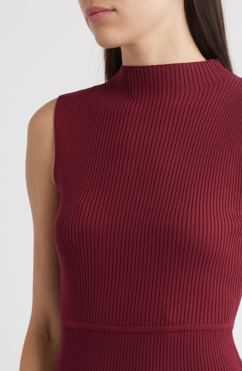 MOON RIVER Ribbed Sweater Dress, Alternate, color, Oxblood