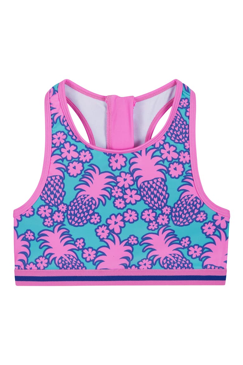 Kids' Pineapple Print Two-Piece Swimsuit, Alternate, color, AQUA PINEAPPLE