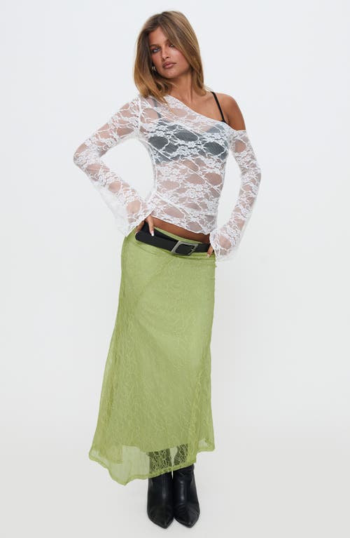 Princess Polly How Ironic One-shoulder Lace Crop Top