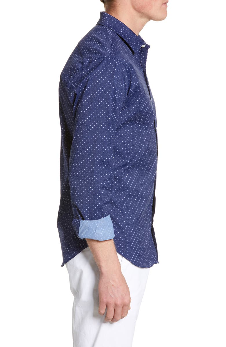Bonobos Slim Fit Dot Tech Shirt, Alternate, color,