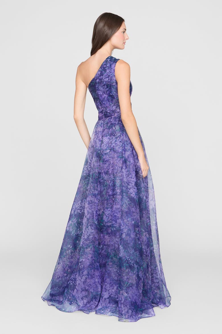 Orania One Shoulder Gown, Alternate, color, Botanic Twilight