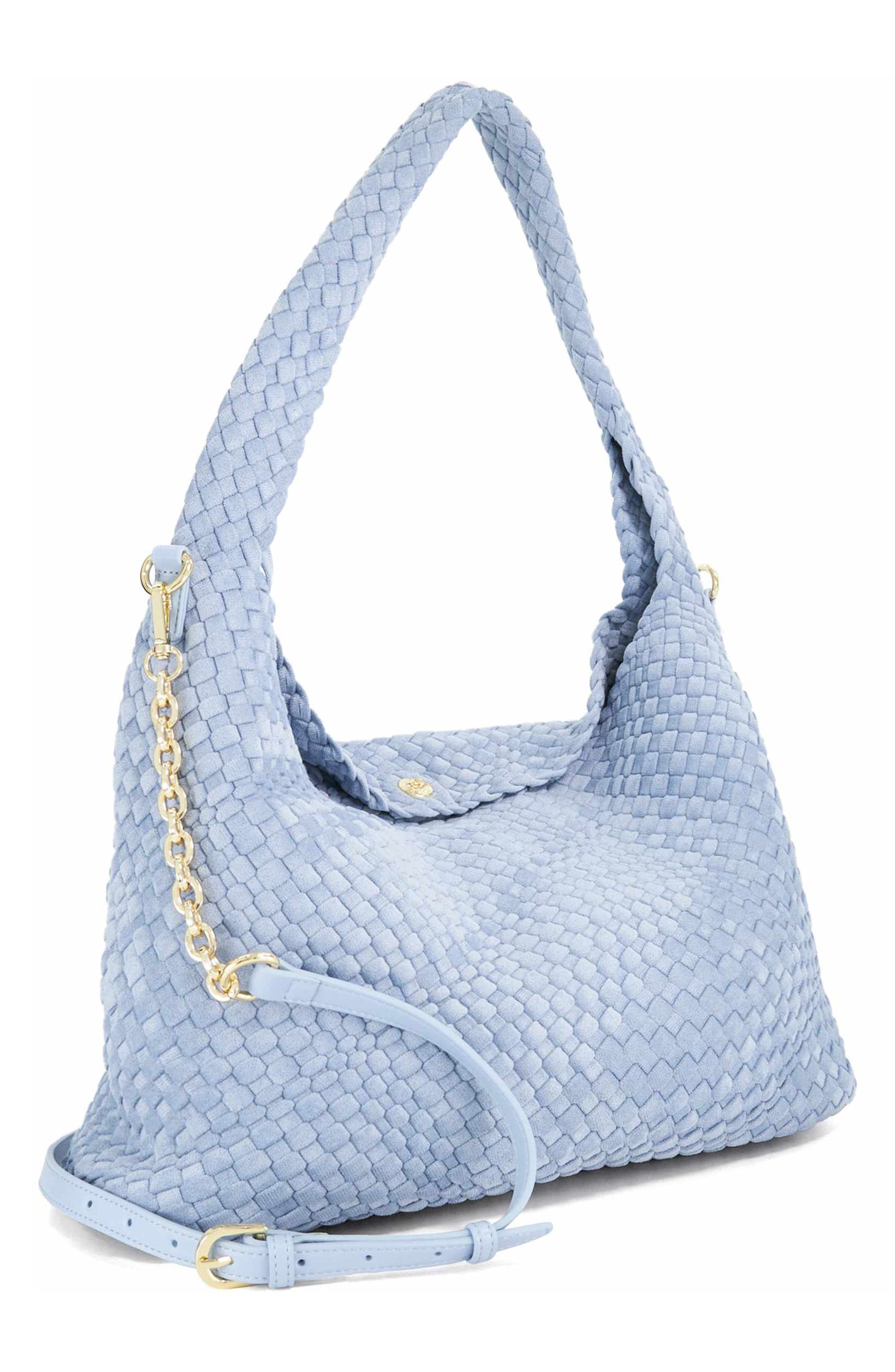 Deliberate L Woven Shoulder Bag, Alternate, color, PALE BLUE