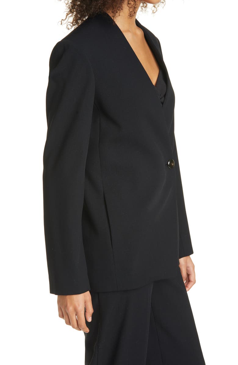 Vince Collarless Wool Blend Blazer, Alternate, color, 