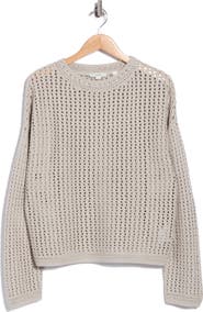 Vince Crochet Cotton Crewneck Sweater
