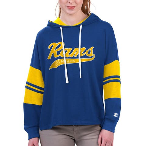 Women's Starter Royal Los Angeles Rams Bump And Run Long Sleeve Hoodie T-Shirt