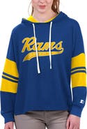STARTER Women's Starter Royal Los Angeles Rams Bump And Run Long Sleeve Hoodie T-Shirt
