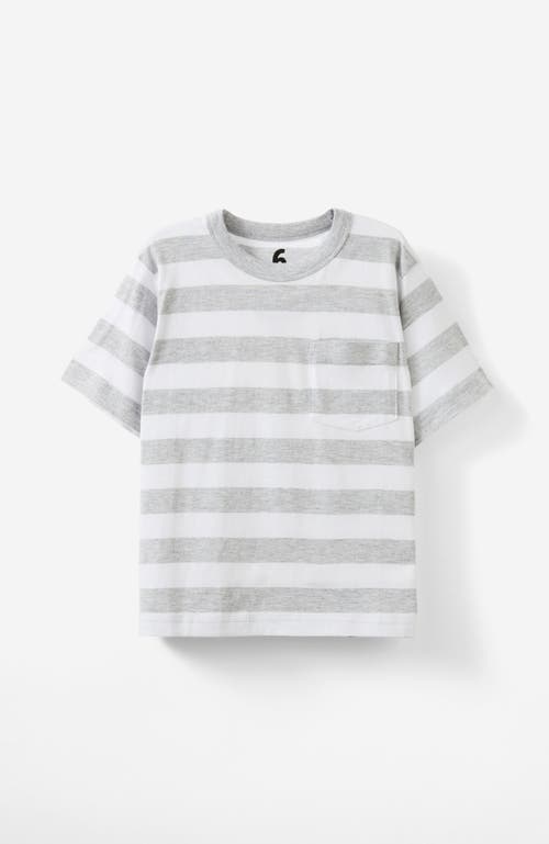 Cotton On Kids Kid's The Essential Short Sleeve Tee In Fog Grey Marle White Stripe