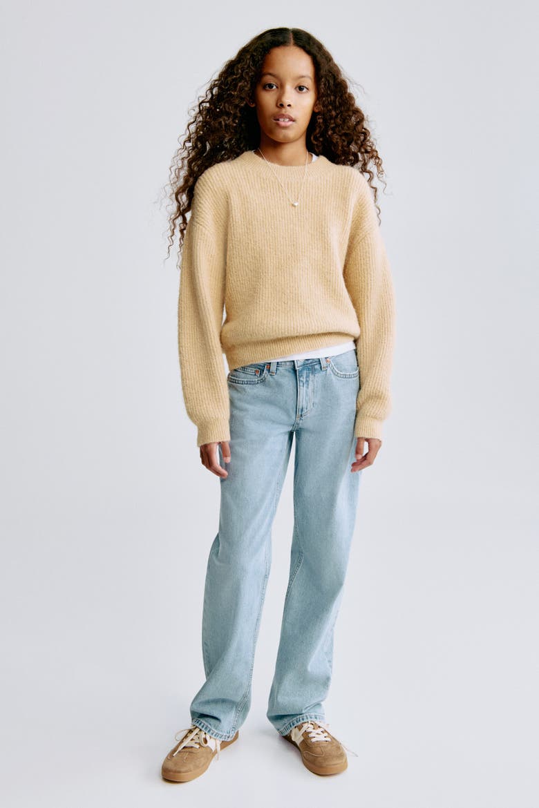 Rib-knit Jumper, Main, color, Beige