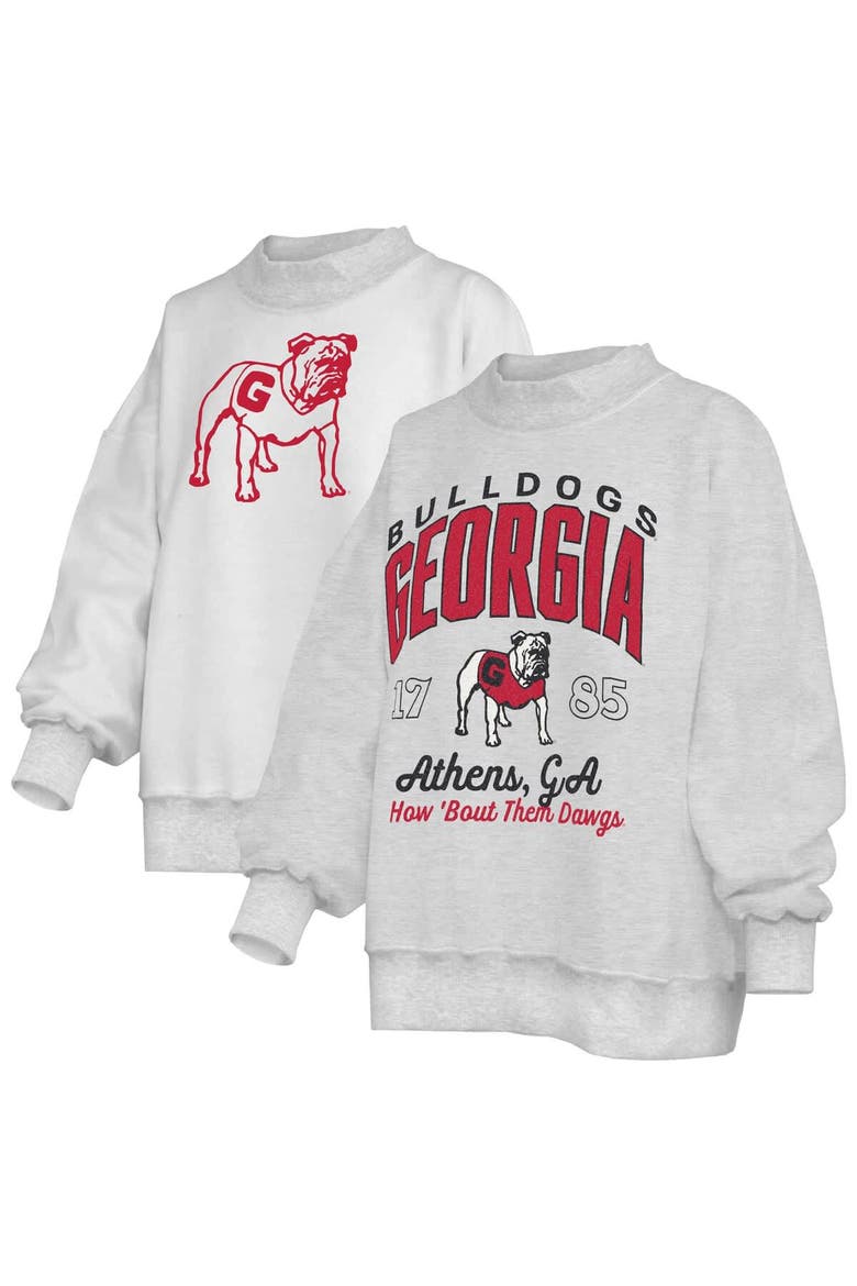Women's Pressbox  Heather Gray Georgia Bulldogs Reversible Sweatshirt, Main, color, Heather Gray