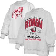 PRESSBOX Women's Pressbox  Heather Gray Georgia Bulldogs Reversible Sweatshirt