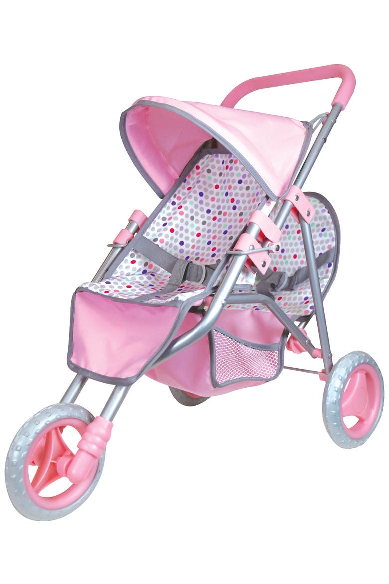 11 Inch Twin Baby Dolls & Jogger Set, Pink & Blue Animal Outfits, Stroller, Alternate, color, Multicolored