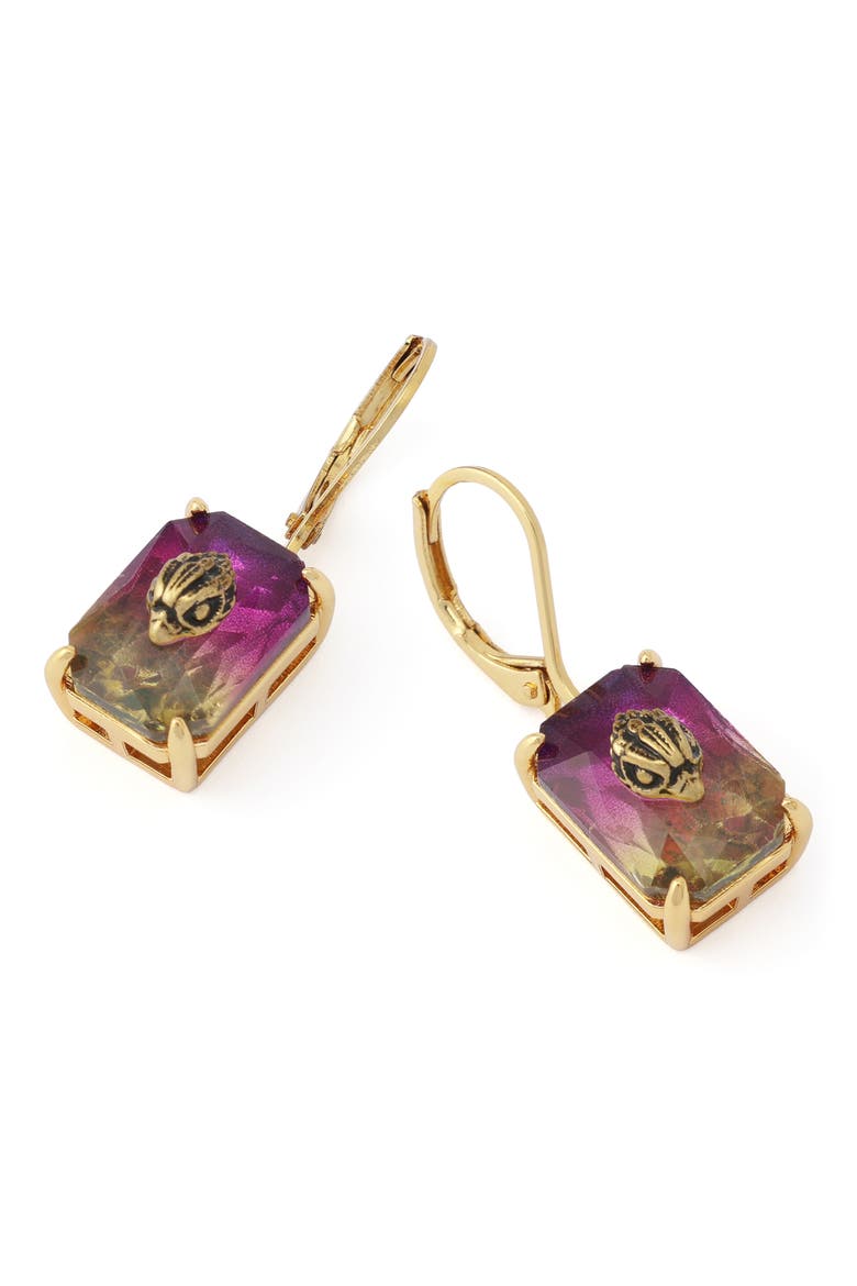 Ombré Stone Eagle Leverback Drop Earrings, Alternate, color, PINK MULTI