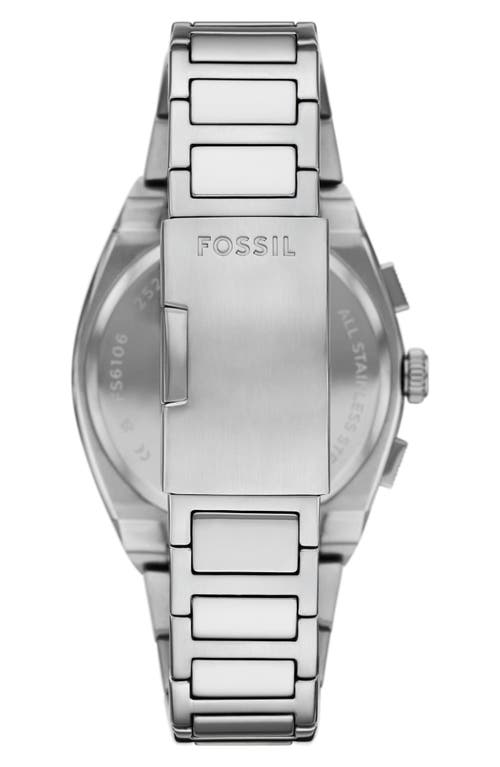 Fossil Men's Everett Chronograph Stainless Steel Watch, 44mm In Silver