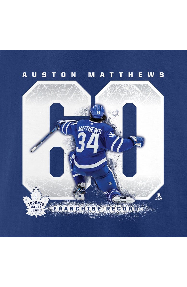 FANATICS Men's Fanatics Branded Auston Matthews Blue Toronto Maple Leafs Big & Tall Goal Record T-Shirt, Alternate, color, Blue