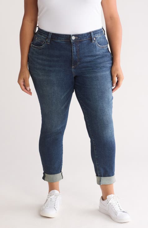 Katy Boyfriend Jeans (North Cardinal) (Plus)