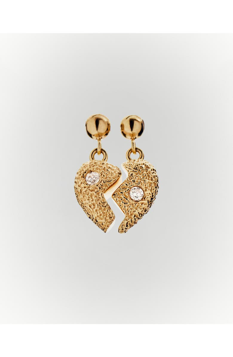 PDPAOLA Split Heart Charm, Alternate, color, Brass